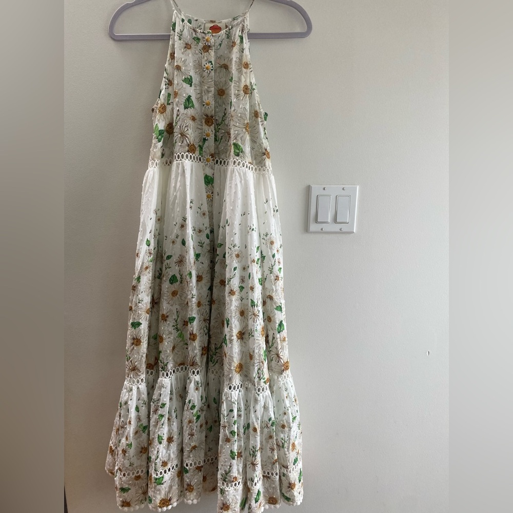 FARM Rio Floral Maxi Dress - White and Green